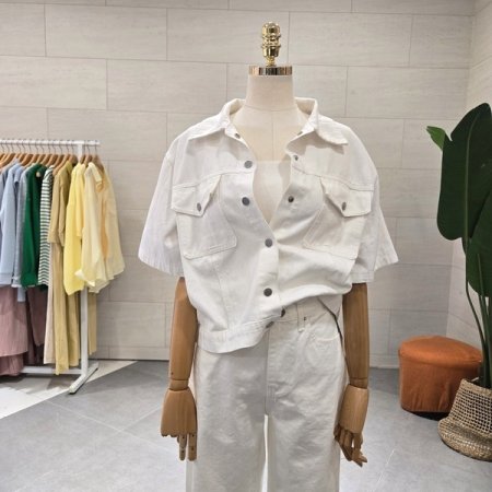 파스텔 릴리 코튼 반팔자켓