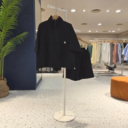 바스락 반집업 아노락 반바지 세트