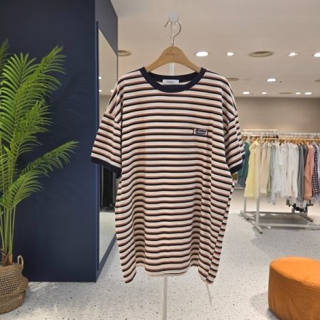 컬러 단가라 티셔츠