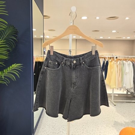 밑단컷팅 데님 치마반바지