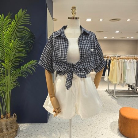 지지미 메달체크 셔츠