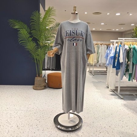 루즈핏 절개 주머니 롱원피스