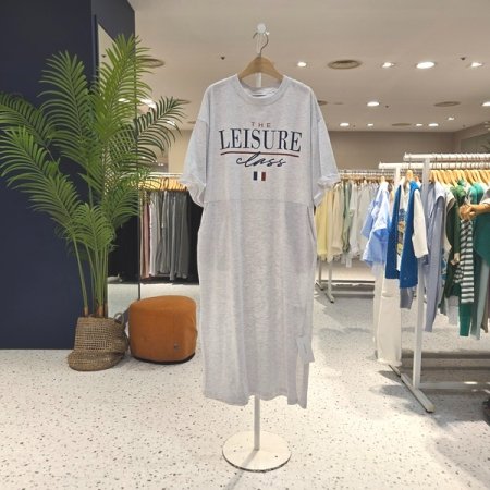 루즈핏 절개 주머니 롱원피스