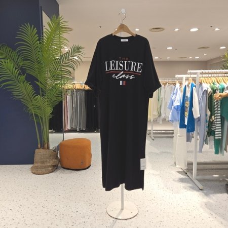 루즈핏 절개 주머니 롱원피스