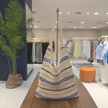 외줄 스트라이프 뜨게가방