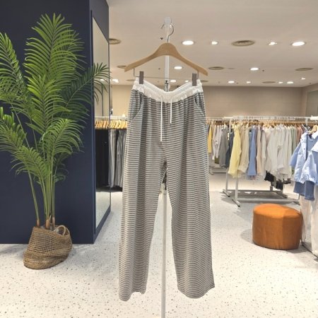 단가라 백포켓패치 와이드팬츠