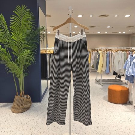 단가라 백포켓패치 와이드팬츠