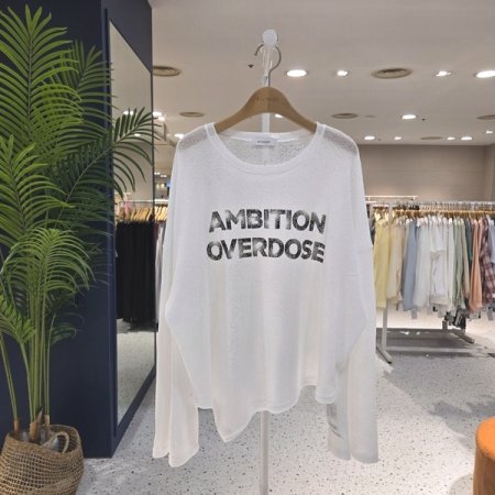 밑단사선 썸머긴팔니트