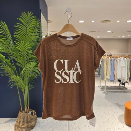 클래식 린넨 캡소매티셔츠