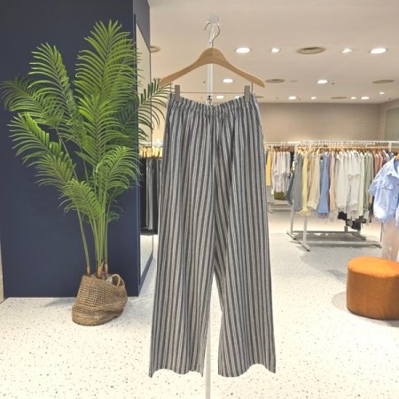 포스트 스트라이프 밴딩통팬츠