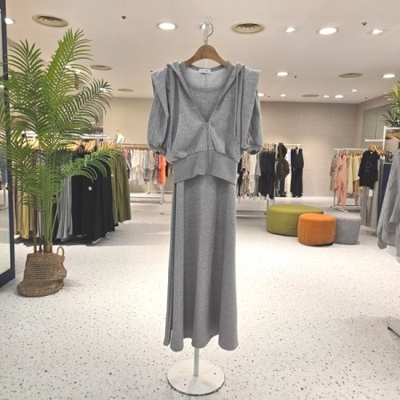 민소매 롱원피스 앤 엣지집업세트