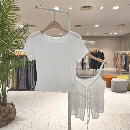 레이스 뷔스티에세트 반팔티셔츠