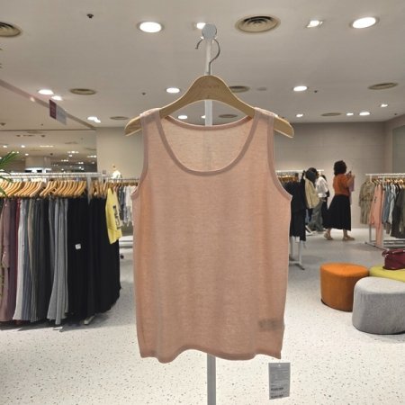 무지 린넨혼방 민소매니트