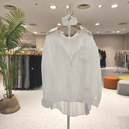 보리자수 민소매 세트셔츠