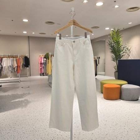 면스판 세미 와이드팬츠