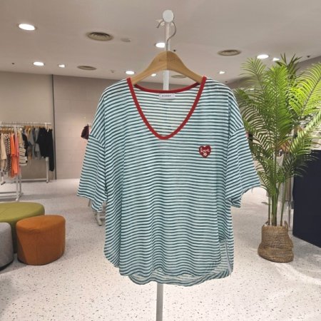 쿨 단가라 하트패치 티셔츠