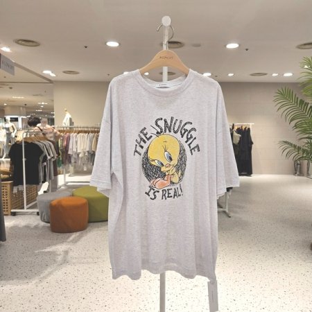 루즈핏 스케치트위 반팔티셔츠