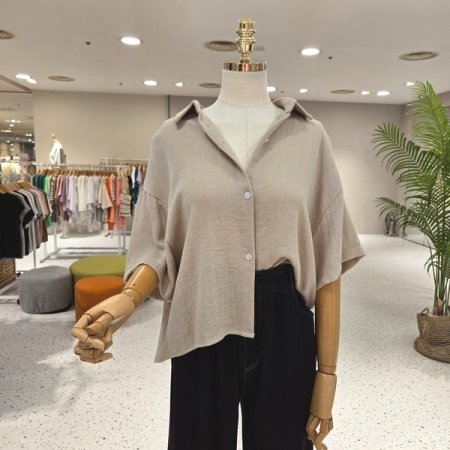 세미크롭 린넨셔츠