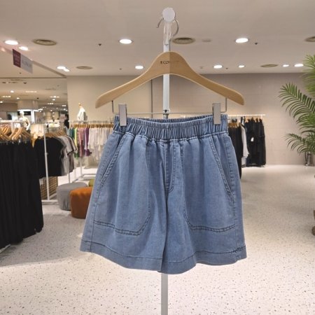 네모 포켓 스판 데님반바지