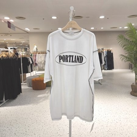 루즈핏 아웃스티치 포트반팔티셔츠