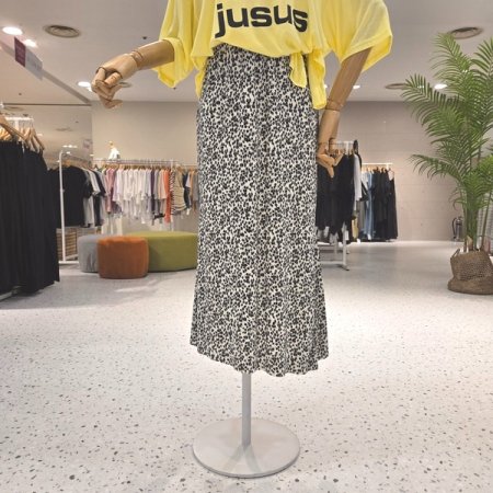 호피 링클 플리츠 스커트