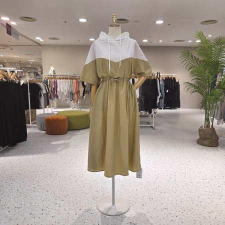 바스락 후드 원피스