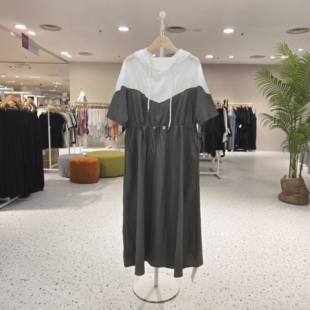 바스락 후드 원피스