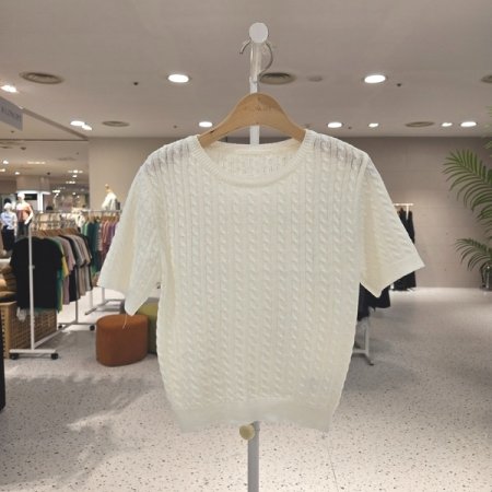 썸머 이숍 꽈반팔 니트티셔츠