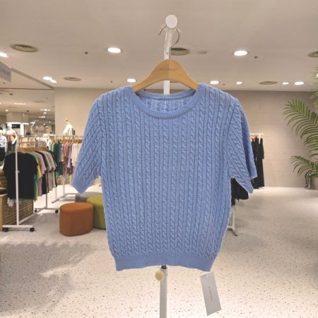 썸머 이숍 꽈반팔 니트 티셔츠