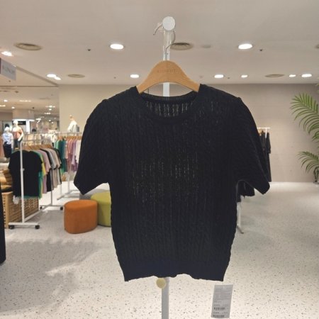 썸머 이숍 꽈반팔 니트 티셔츠