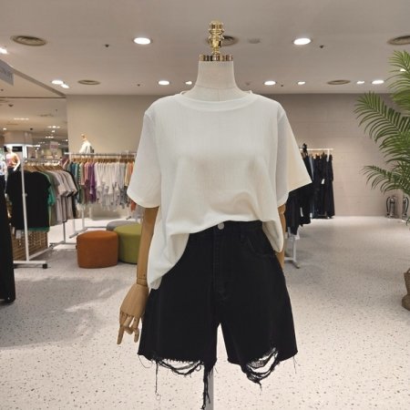 플리츠 반팔 블라우스