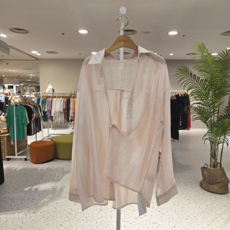 루즈핏 시스루 오레오셔츠