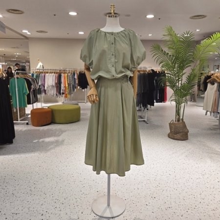바스락 볼륨블라우스 스커트세트