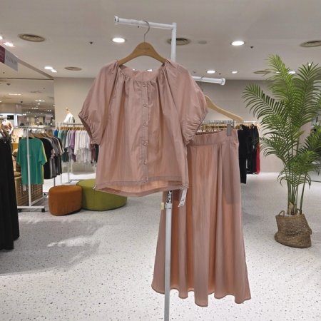 바스락 볼륨블라우스 스커트세트