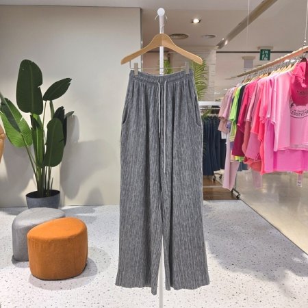 말랑 피아노 플리츠 와이드팬츠