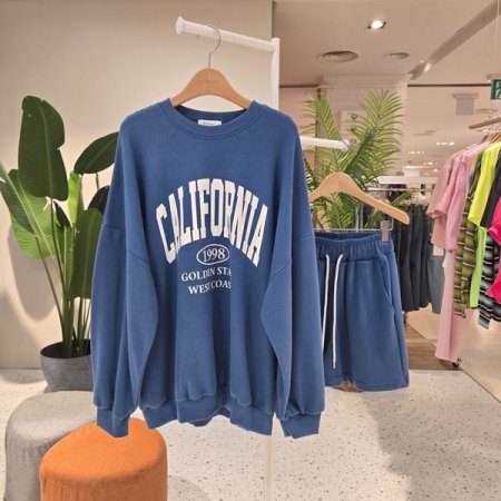 루즈핏 98맨투맨 반바지세트