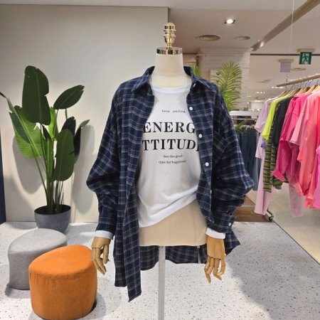 루즈핏 톡톡 체크 남방