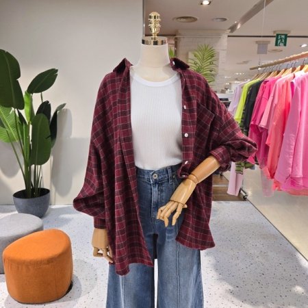 루즈핏 톡톡 체크 남방