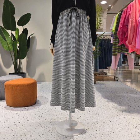 플레어 잔단 밴드스커트