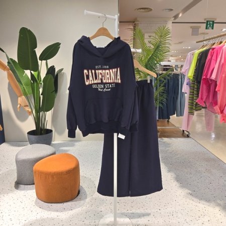 바스락 캘리후드 팬츠세트