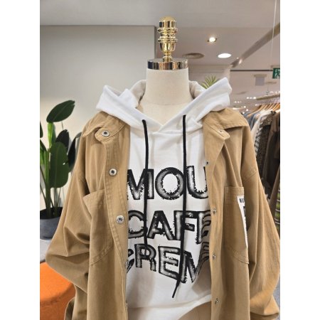 루즈핏 넘버라벨 면셔츠 자켓