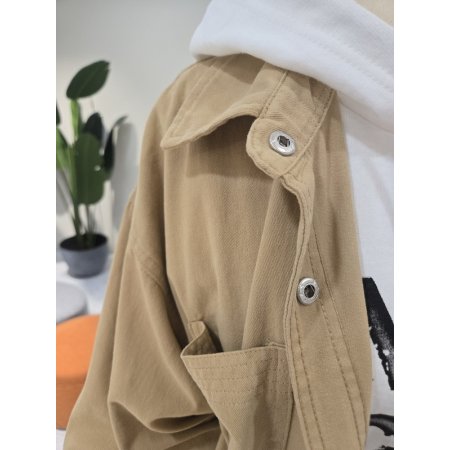 루즈핏 넘버라벨 면셔츠 자켓