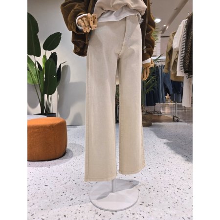 컬러 다잉 면스판 일자 팬츠