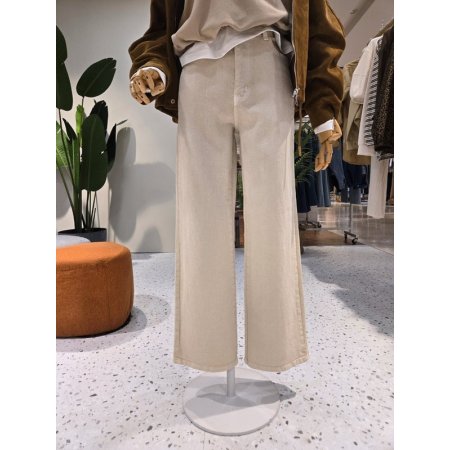 컬러 다잉 면스판 일자 팬츠