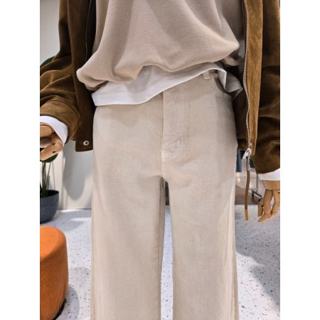 컬러 다잉 면스판 일자 팬츠