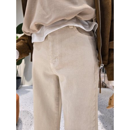 컬러 다잉 면스판 일자 팬츠