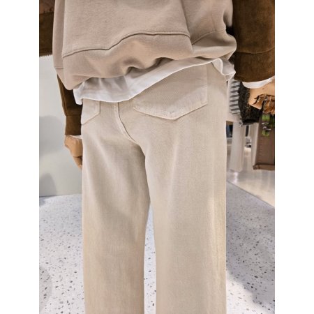 컬러 다잉 면스판 일자 팬츠