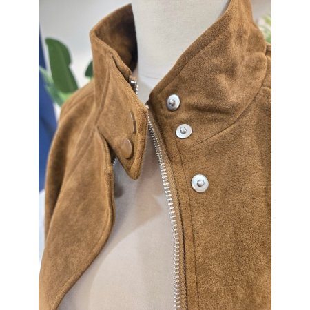 루즈핏 하이넥 스웨이드점퍼