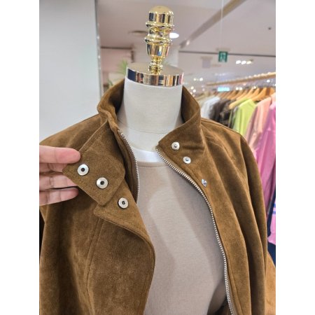 루즈핏 하이넥 스웨이드점퍼