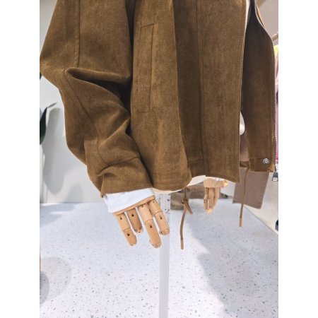 루즈핏 하이넥 스웨이드점퍼